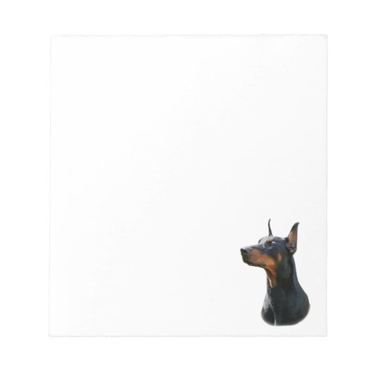 Doberman Pinscher head Notepad Notizblock (Vorderseite)