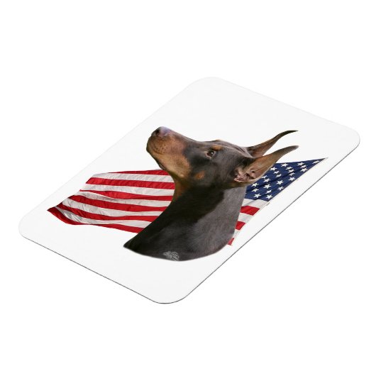 Doberman Pinscher head-red Magnet (Linke Seite)