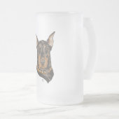 Doberman Pinscher Head Study Mattglas Bierglas (VorderseiteRechts)