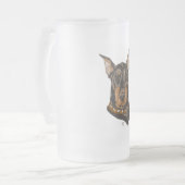 Doberman Pinscher Head Study Mattglas Bierglas (Vorderseite Links)