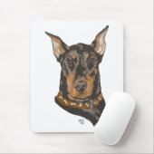 Doberman Pinscher Head Study Mousepad (Mit Mouse)