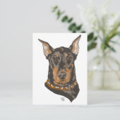 Doberman Pinscher Head Study Postkarte (Stehend Vorderseite)