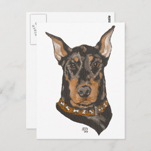 Doberman Pinscher Head Study Postkarte (Vorne/Hinten)