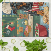 Doberman Pinscher Holiday Baking Feierliche Weihna Geschirrtuch (Gefaltet)