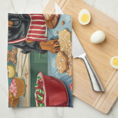 Doberman Pinscher Holiday Baking Feierliche Weihna Geschirrtuch (Viertel Falte)