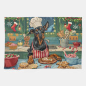 Doberman Pinscher Holiday Baking Feierliche Weihna Geschirrtuch (Horizontal)