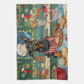 Doberman Pinscher Holiday Baking Feierliche Weihna Geschirrtuch (Vertikal)