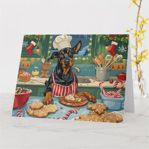 Doberman Pinscher Holiday Baking Feierliche Weihna Karte