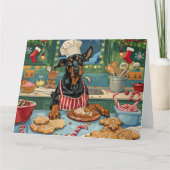 Doberman Pinscher Holiday Baking Feierliche Weihna Karte (Vorderseite)