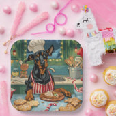 Doberman Pinscher Holiday Baking Feierliche Weihna Pappteller (Party)