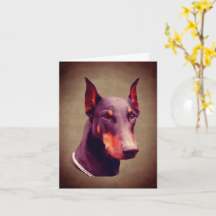 Doberman Pinscher Hund - Gesichtshinweis Karte