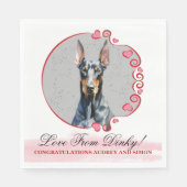 Doberman Pinscher Hund Hochzeit Napkins mit Foto Serviette (Vorderseite)