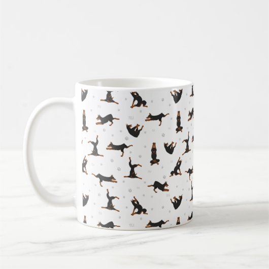 Doberman Pinscher Hund Yoga Kaffeetasse (Links)