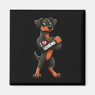 Doberman Pinscher I Liebe Oma Funny Dog Tattoo Magnet