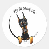 Doberman Pinscher IAAM Runder Aufkleber (Vorderseite)