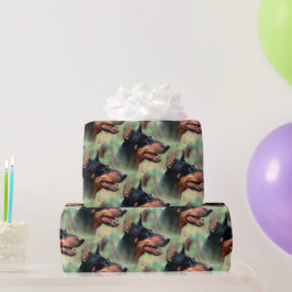 Doberman Pinscher im Wald Geschenkpapier