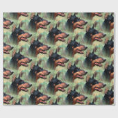 Doberman Pinscher im Wald Geschenkpapier (Flach)