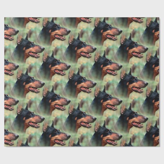 Doberman Pinscher im Wald Geschenkpapier (Flach)