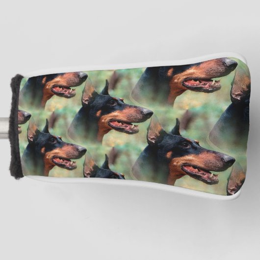 Doberman Pinscher im Wald Golf Headcover (Vorderseite)