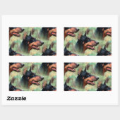 Doberman Pinscher im Wald Rechteckiger Aufkleber (Blatt)