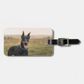 Doberman Pinscher in Field Gepäckanhänger (Vorderseite horizontal)