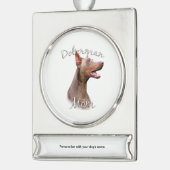 Doberman Pinscher (Isabella) Mama 2 Banner-Ornament Silber (Links)