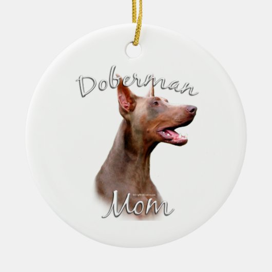 Doberman Pinscher (Isabella) Mama 2 Keramik Ornament (Vorne)