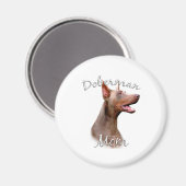 Doberman Pinscher (Isabella) Mama 2 Magnet (Vorderseite/Rückseite)