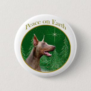 Doberman Pinscher (isabella) Peace Button