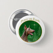 Doberman Pinscher (isabella) Peace Button (Vorne & Hinten)
