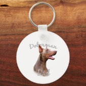 Doberman Pinscher (Isabella) Vater 2 Schlüsselanhänger (Vorderseite)