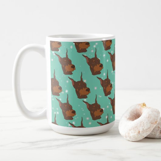 Doberman Pinscher Kaffeetasse (Mit Donut)