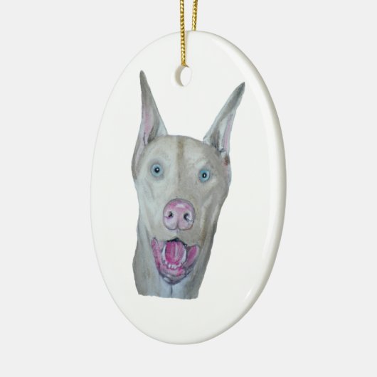 Doberman Pinscher Keramik Ornament (Links)