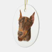 Doberman Pinscher Keramik Ornament (Links)
