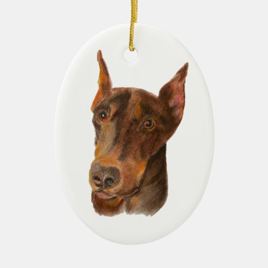Doberman Pinscher Keramik Ornament (Vorne)