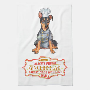 Doberman Pinscher Koch Baking Gingerbrot Geschirrtuch