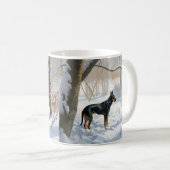 Doberman Pinscher lässt es Weihnachten Kaffeetasse (VorderseiteRechts)