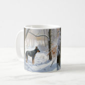 Doberman Pinscher lässt es Weihnachten Kaffeetasse (Vorderseite Links)