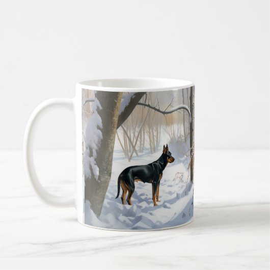 Doberman Pinscher lässt es Weihnachten Kaffeetasse (Links)