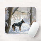 Doberman Pinscher lässt es Weihnachten Mousepad (Mit Mouse)