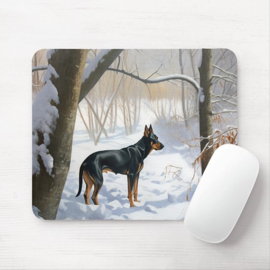Doberman Pinscher lässt es Weihnachten Mousepad (Mit Mouse)