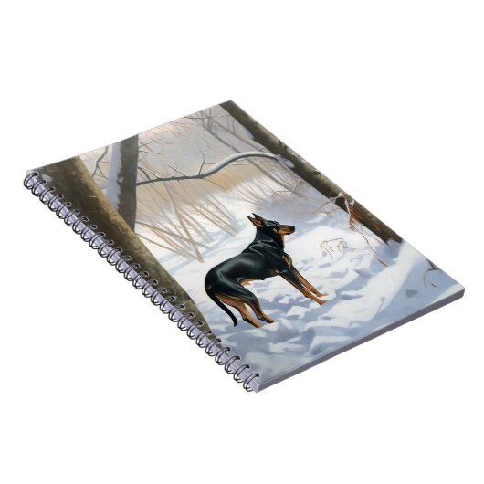 Doberman Pinscher lässt es Weihnachten Notizblock (Rechte Seite)