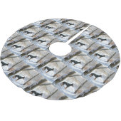 Doberman Pinscher lässt es Weihnachten Polyester Weihnachtsbaumdecke (Schrägansicht)