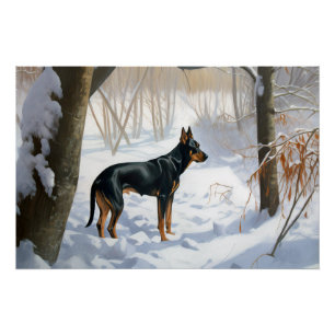 Doberman Pinscher lässt es Weihnachten Poster