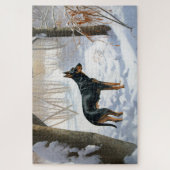 Doberman Pinscher lässt es Weihnachten Puzzle (Vertikal)