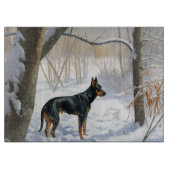 Doberman Pinscher lässt es Weihnachten Schneidebrett (Vorderseite)