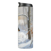 Doberman Pinscher lässt es Weihnachten Thermosbecher (Nach rechts gedreht)