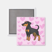 Doberman Pinscher Liebe (Diskettenohren) Magnet (Vorderseite/Rückseite)