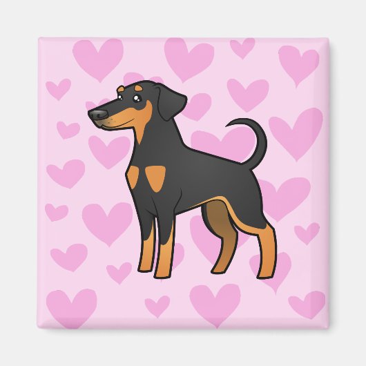 Doberman Pinscher Liebe (Diskettenohren) Magnet (Vorne)