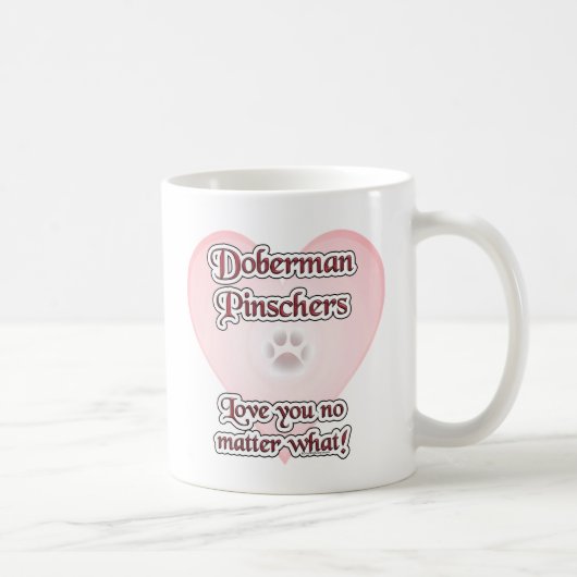 Doberman Pinscher Liebe, Liebe Doberman, Liebe Dob Kaffeetasse (Rechts)